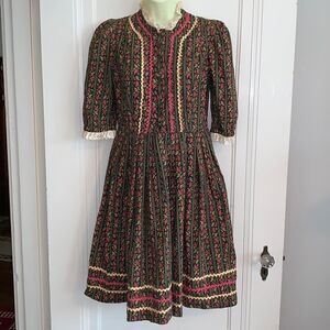 Darling Vtg handmade paisley prairie core dress‎